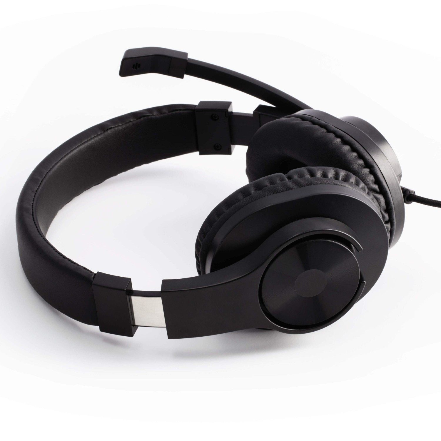 Hama Office Over-Ear Headset 3,5mm Stereo Schwarz PC-Headset (Mikrofon, PC Büro Kophörer Mikrofon Mikro Kopfbügel 2m Kabel Fernbedienung)