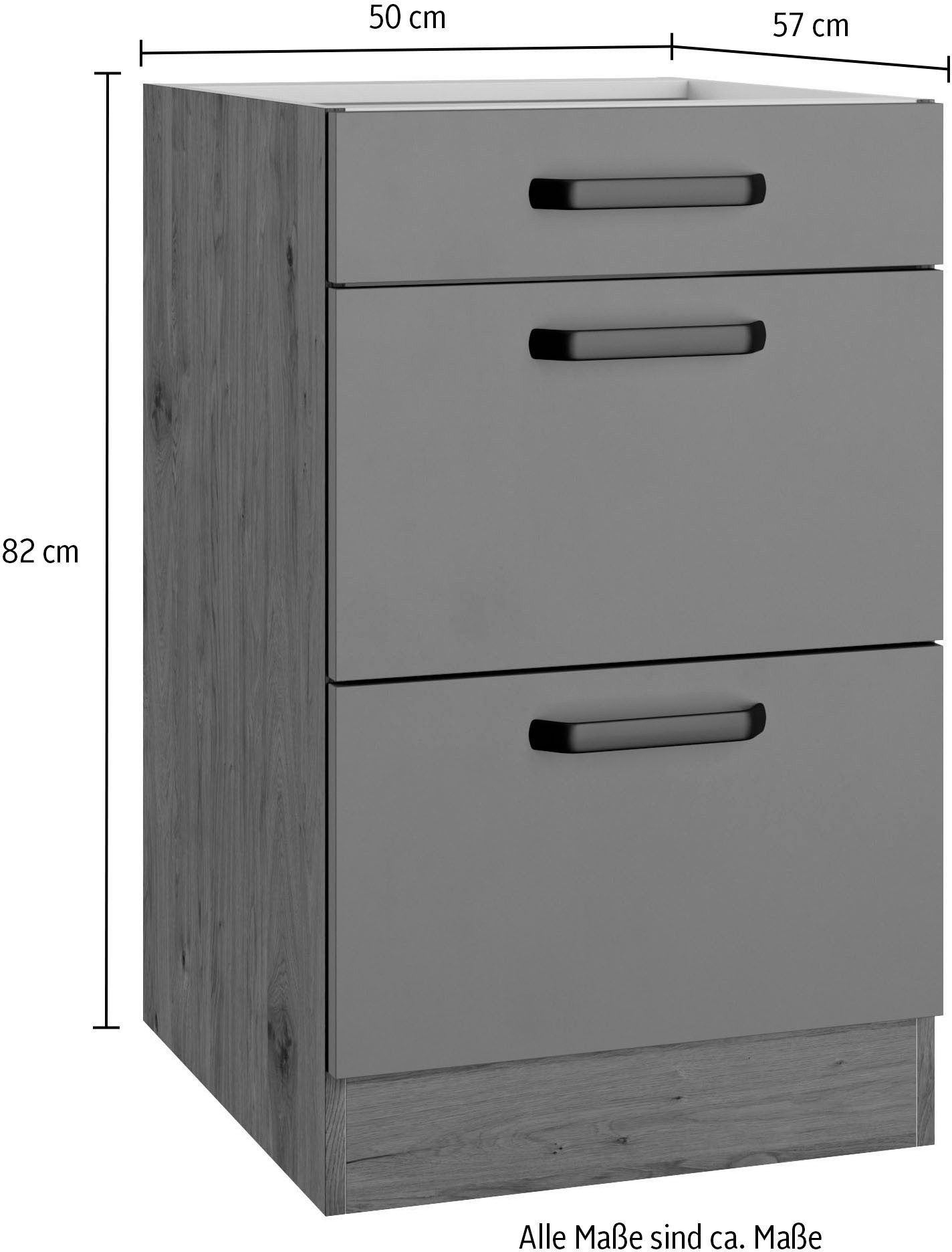 wiho Küchen Unterschrank Elba Breite 50 cm, mit zwei Auszügen – Bild 4 von 4