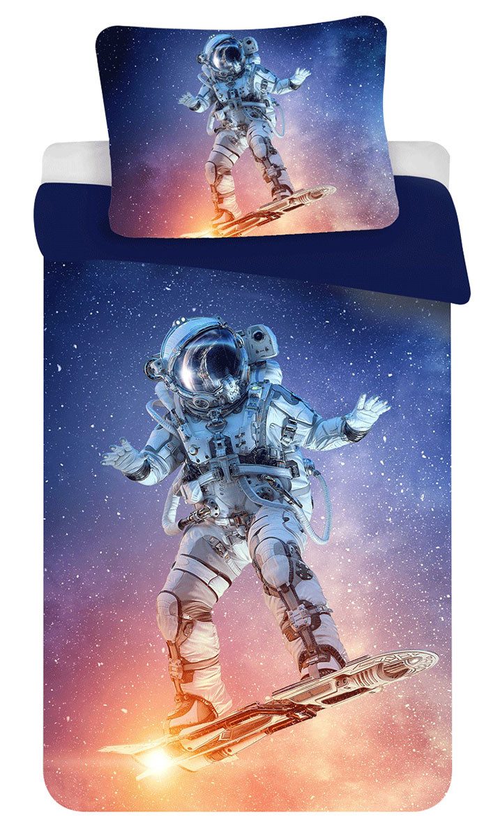 Jerry Fabrics Kinderbettwäsche ASTRONAUT, Polyester, 2 teilig