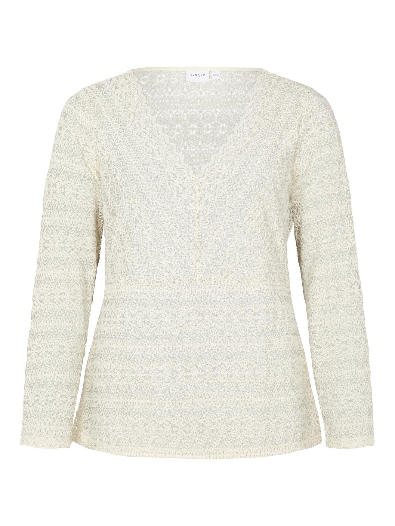 Vila Blusenshirt VICHIKKA V-NECK L/S TOP/CUR - NOOS