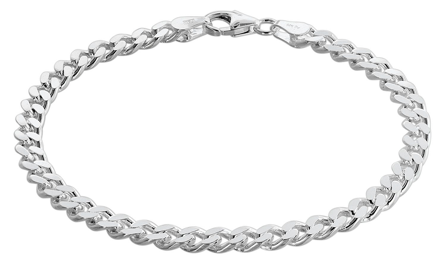 trendor Gliederarmband für Männer Silber 925 Flachpanzer 4,7 mm breit