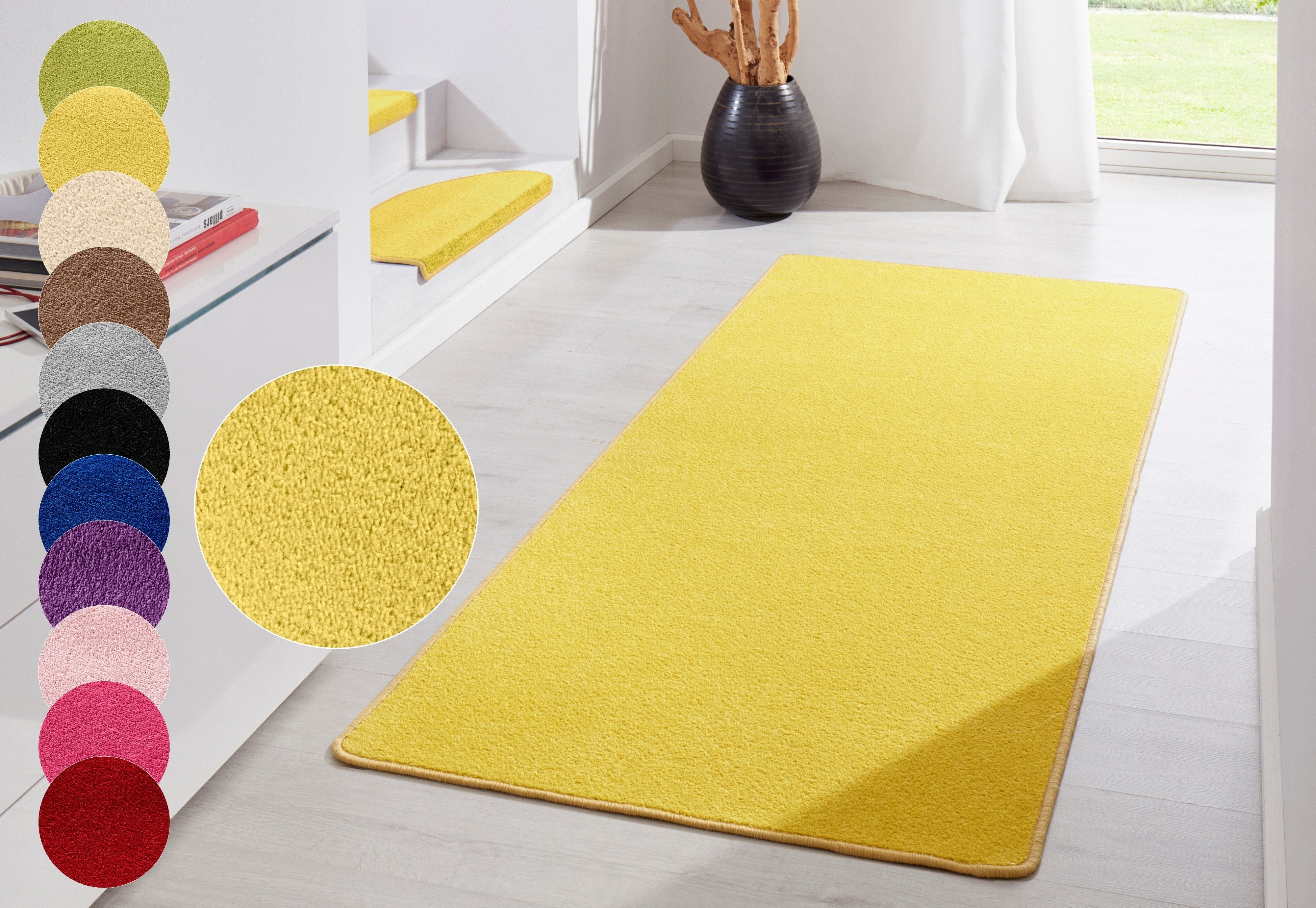 HANSE Home Teppich »Fancy«, rechteckig, 7 mm Höhe, Kurzflor, Läufer, uni, g günstig online kaufen