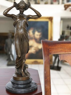 Aubaho Skulptur Bronzeskulptur Nymphe Frau im Antik-Stil Bronze Figur 34cm