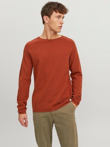 Jack Rundhalspullover Cinnabar & JJEHILL CREW NECK Jones KNIT NOOS