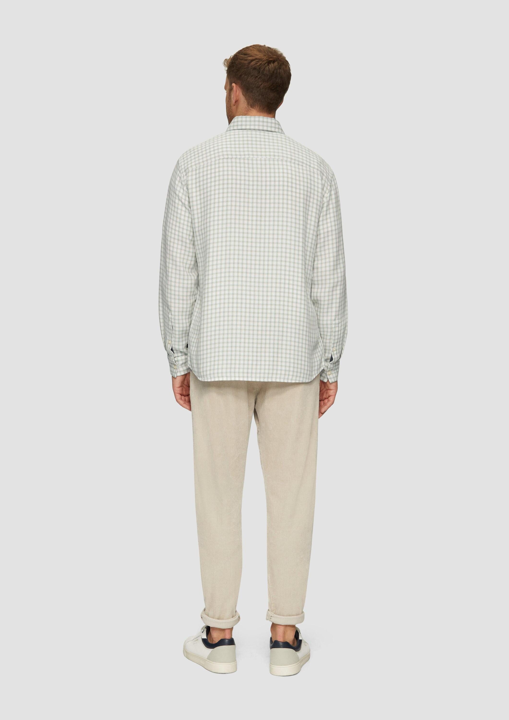 s.Oliver Langarmhemd Hemd Regular Fit: Strukturiertes Baumwollhemd mit Button-down-Kragen