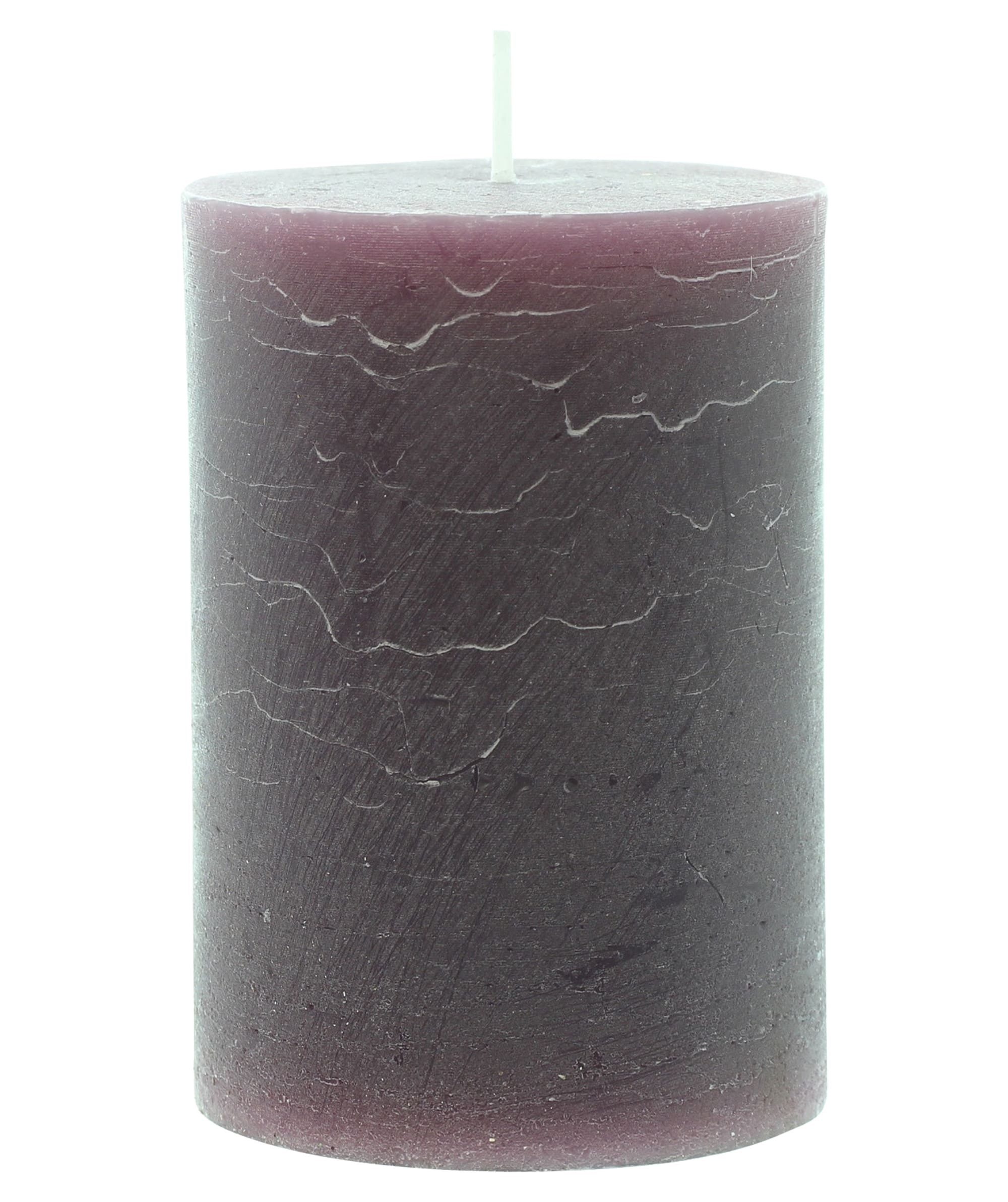 Dekoleidenschaft Stumpenkerze "Berry" Kerzen rot aus Wachs, Ø 6,8 x 10 cm, 42 Stunden Brenndauer (4-tlg., im Set)