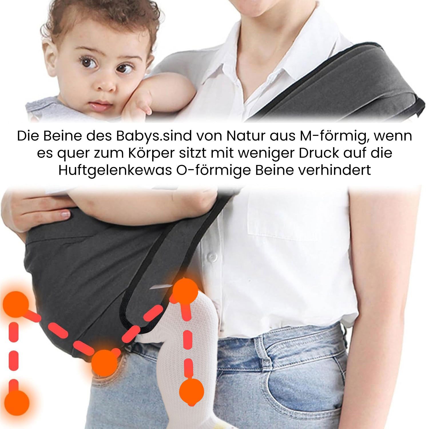 Refttenw Babytrage Seitlich Ergonomische Babytragetuch Baby Trage Neugeborenes, Verstellbaren