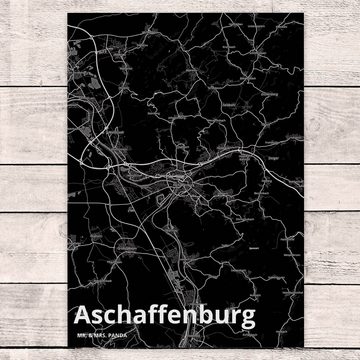 Mr. & Mrs. Panda Postkarte Aschaffenburg - Geschenk, Einladungskarte, Stadt Dorf Karte Landkarte