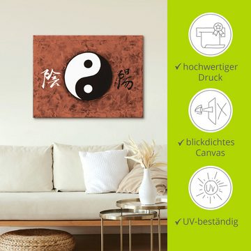 Artland Leinwandbild Ying & Yang_braun, Zeichen (1 St), auf Keilrahmen gespannt