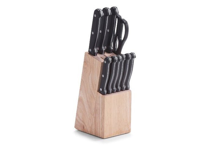 Zeller Present Messerblock (13tlg), aus edlem Gummibaumholz