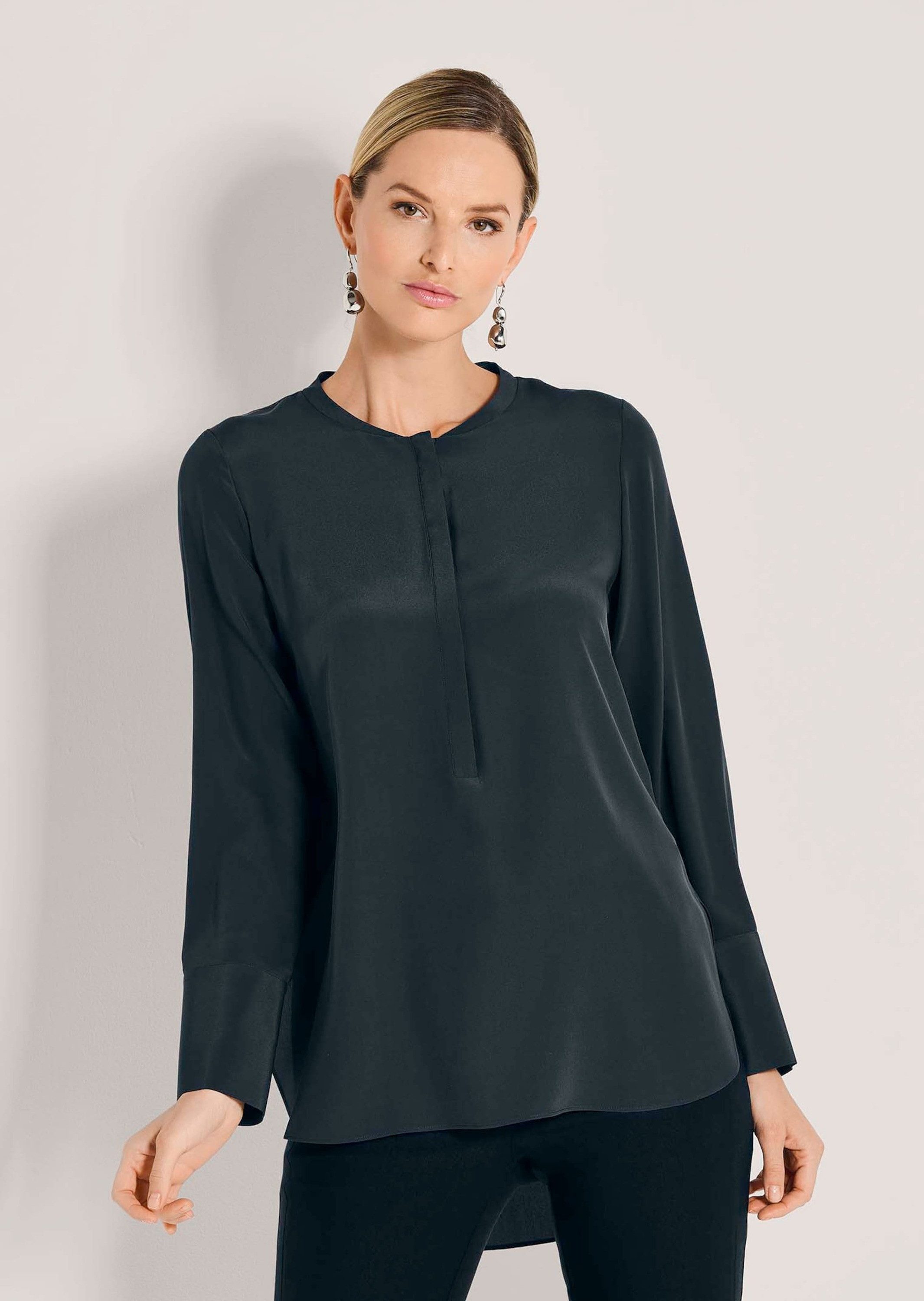 MADELEINE Hemdbluse Luxuriöse Bluse mit kragenlosem günstig online kaufen