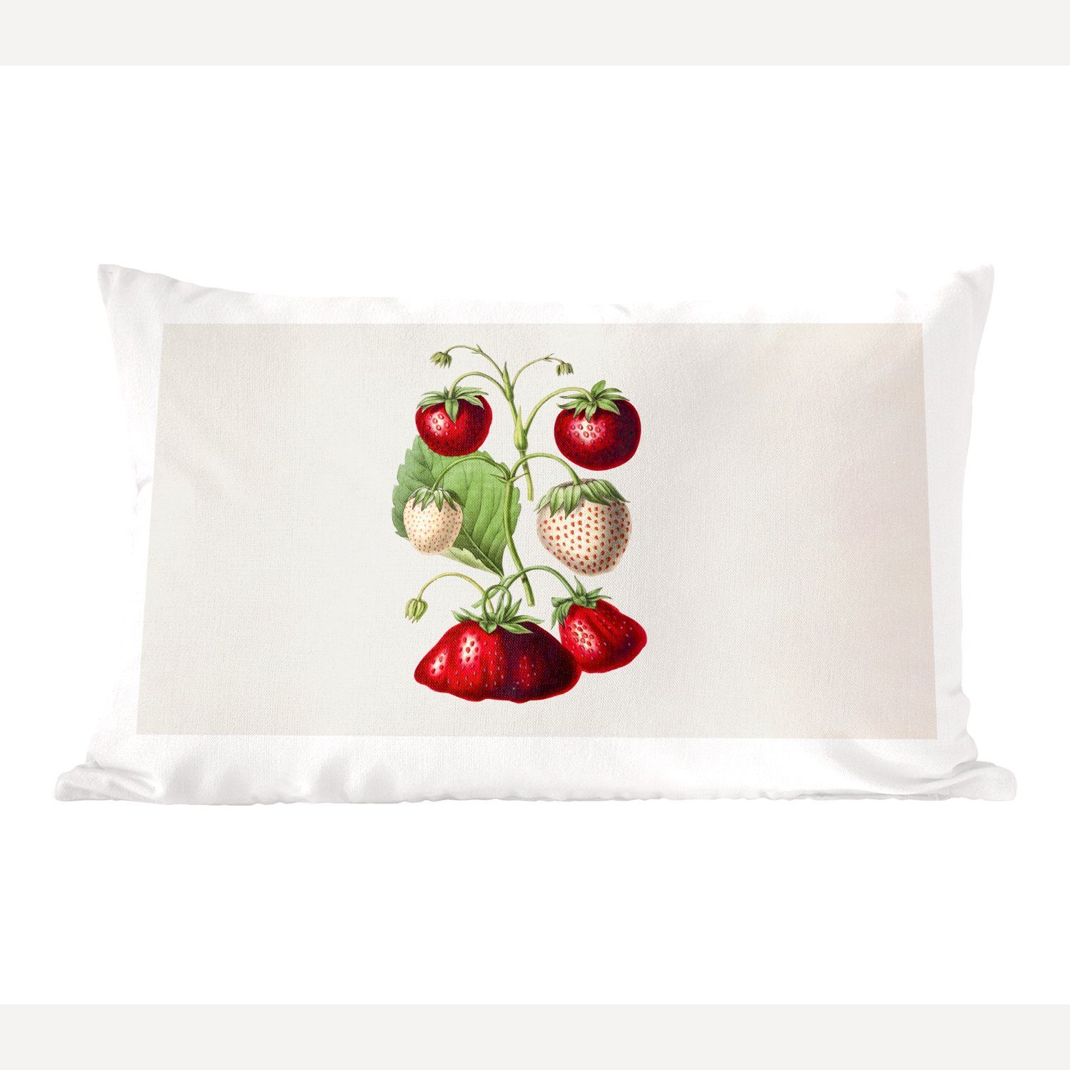 MuchoWow Dekokissen Erdbeeren - Obst - Gesund, Wohzimmer Dekoration, Zierkissen, Dekokissen mit Füllung, Schlafzimmer