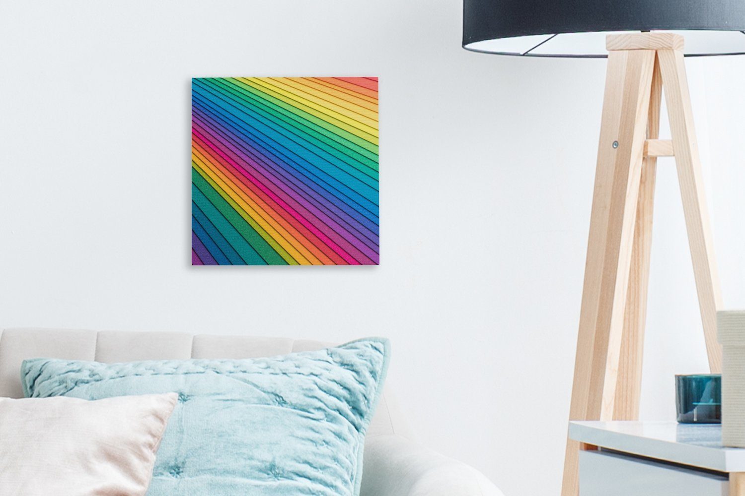 OneMillionCanvasses® Leinwandbild St), Leinwand für Schlafzimmer Wohnzimmer (1 Regenbogenfarbenes Papier, Bilder