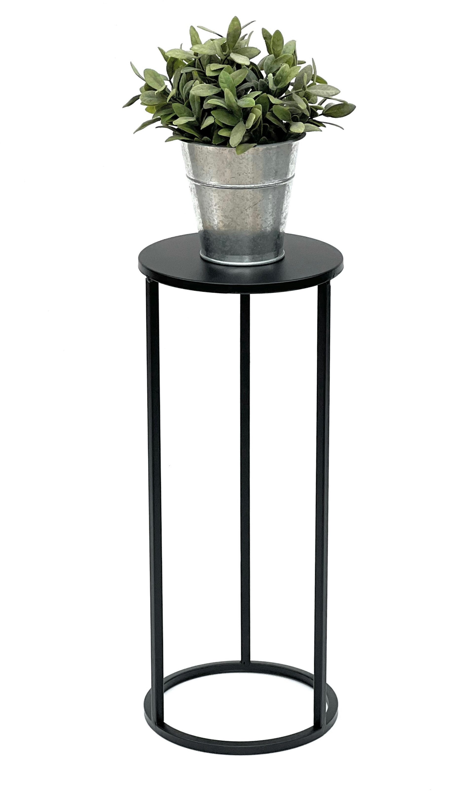 DanDiBo Blumenhocker Metall Schwarz Rund 70-50 cm Blumenhocker Beistelltisch – Bild 4 von 5