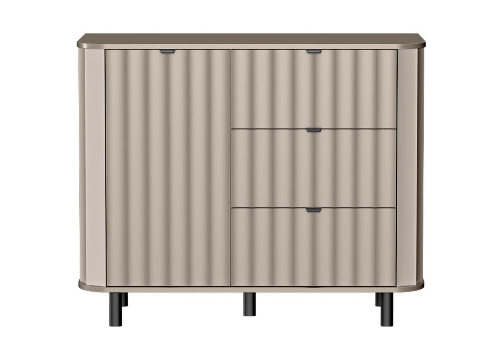 Compleo Kommode schmal, Fronten gefräst, Kommode modern, Modern Wohnzimmer