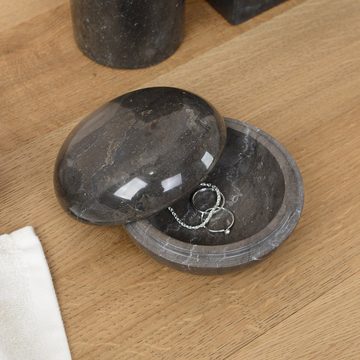 wohnfreuden Aufbewahrungsdose Marmor Dose 12 cm schwarz rund