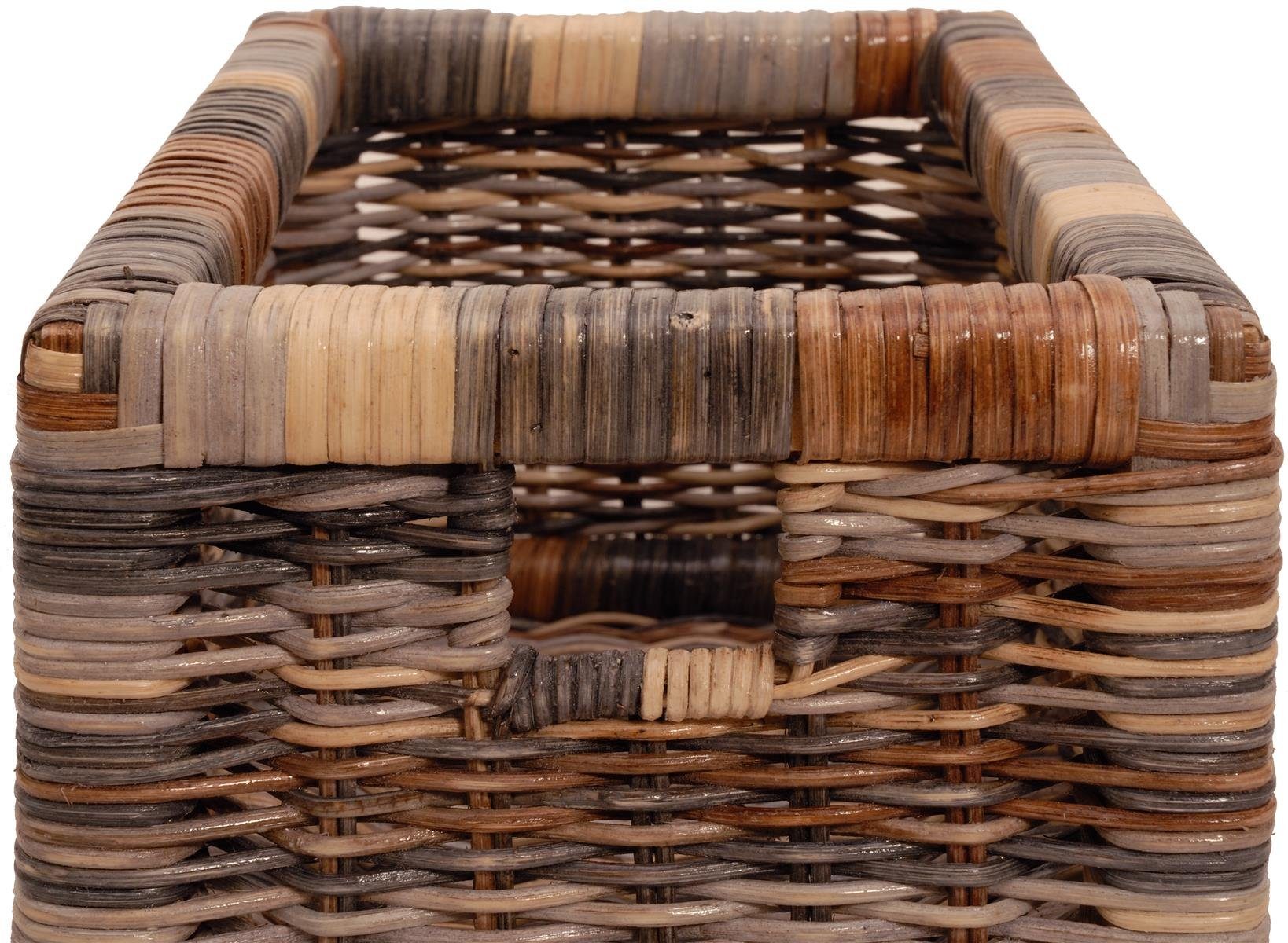 Krines Home Regalkorb Set/2 Regalkorb Aufbewahrungskorb geflochten Rattan (Klein-Mehrfarbig) (2-teiliges Set), Korbset Aufbewahrung Regal Schrankkorb Korb, ca.  – Bild 5 von 5