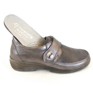 Stuppy Stuppy Damen Schuhe grau metallic Halbschuhe Leder Stretch Wechselfußbett 10965 Walkingschuh