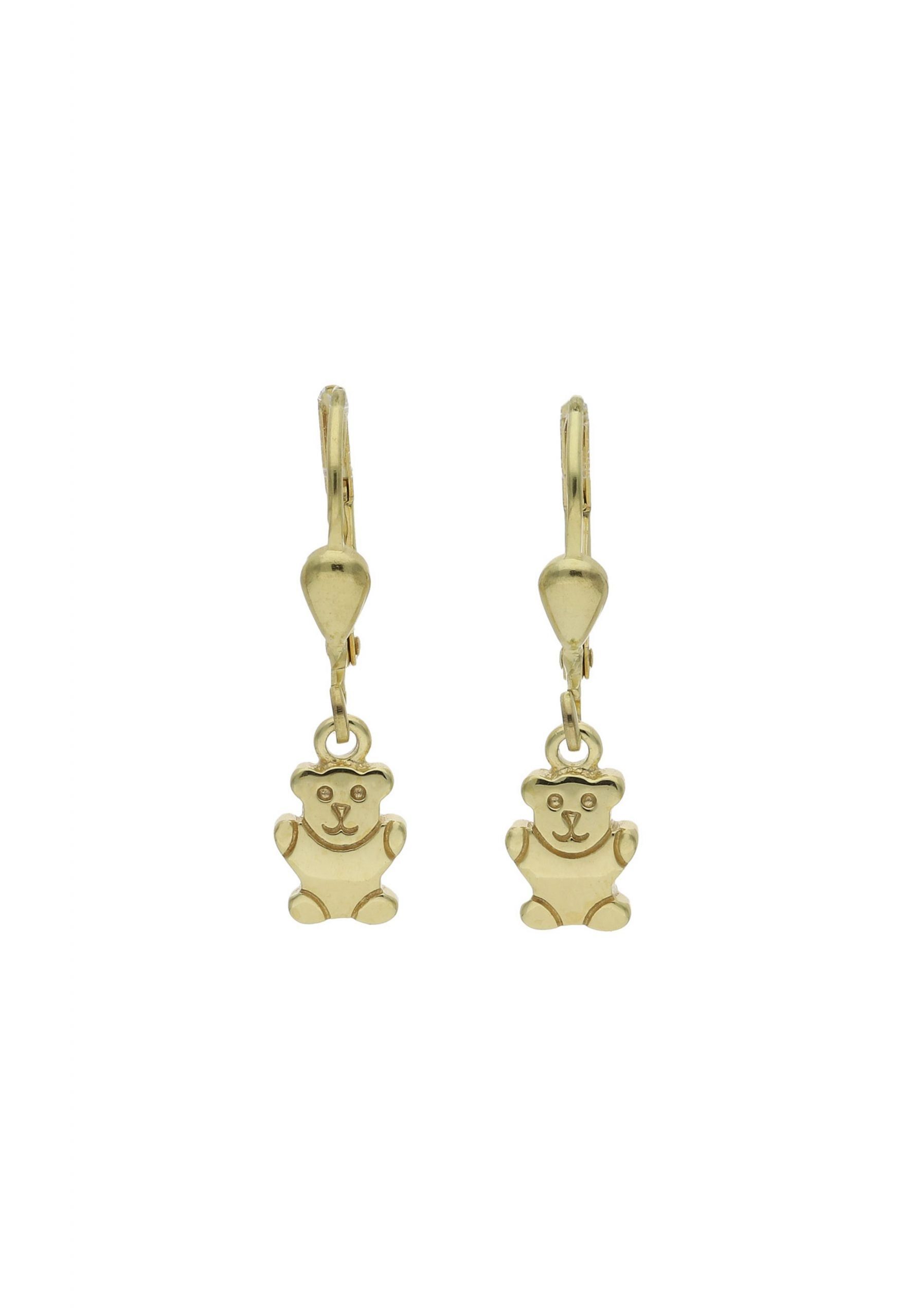 JuwelmaLux Paar Ohrhänger Ohrhänger Gold Teddybär Ohrringe 7,1 x 5,7 mm (2-tlg), Mädchen Ohrhänger Gold 333/000, inkl. Schmuckschachtel