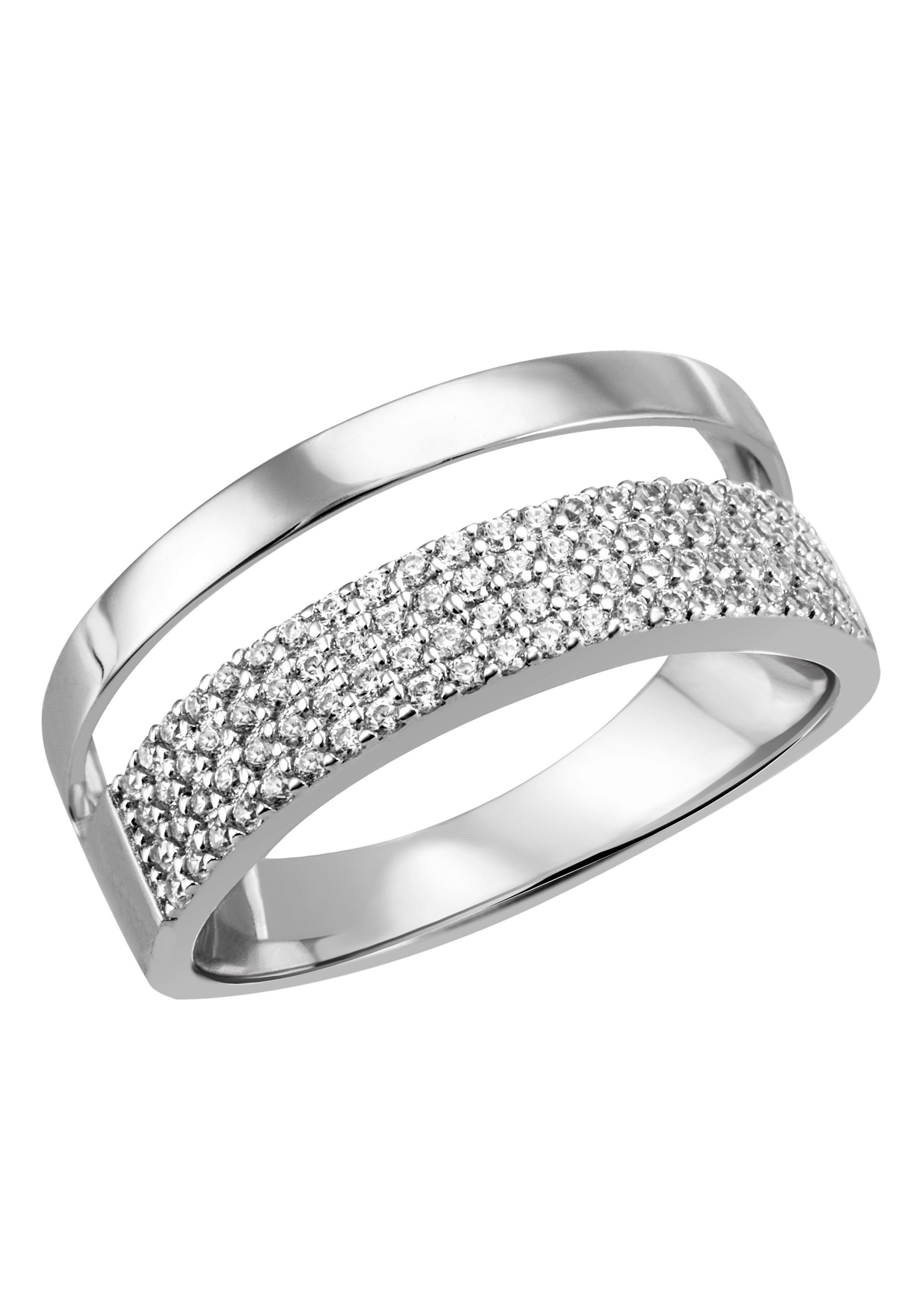 Firetti Fingerring Schmuck Geschenk Silber 925 Silberring Ring Pavé-Optik glitzernd, mit Zirkonia (synth)