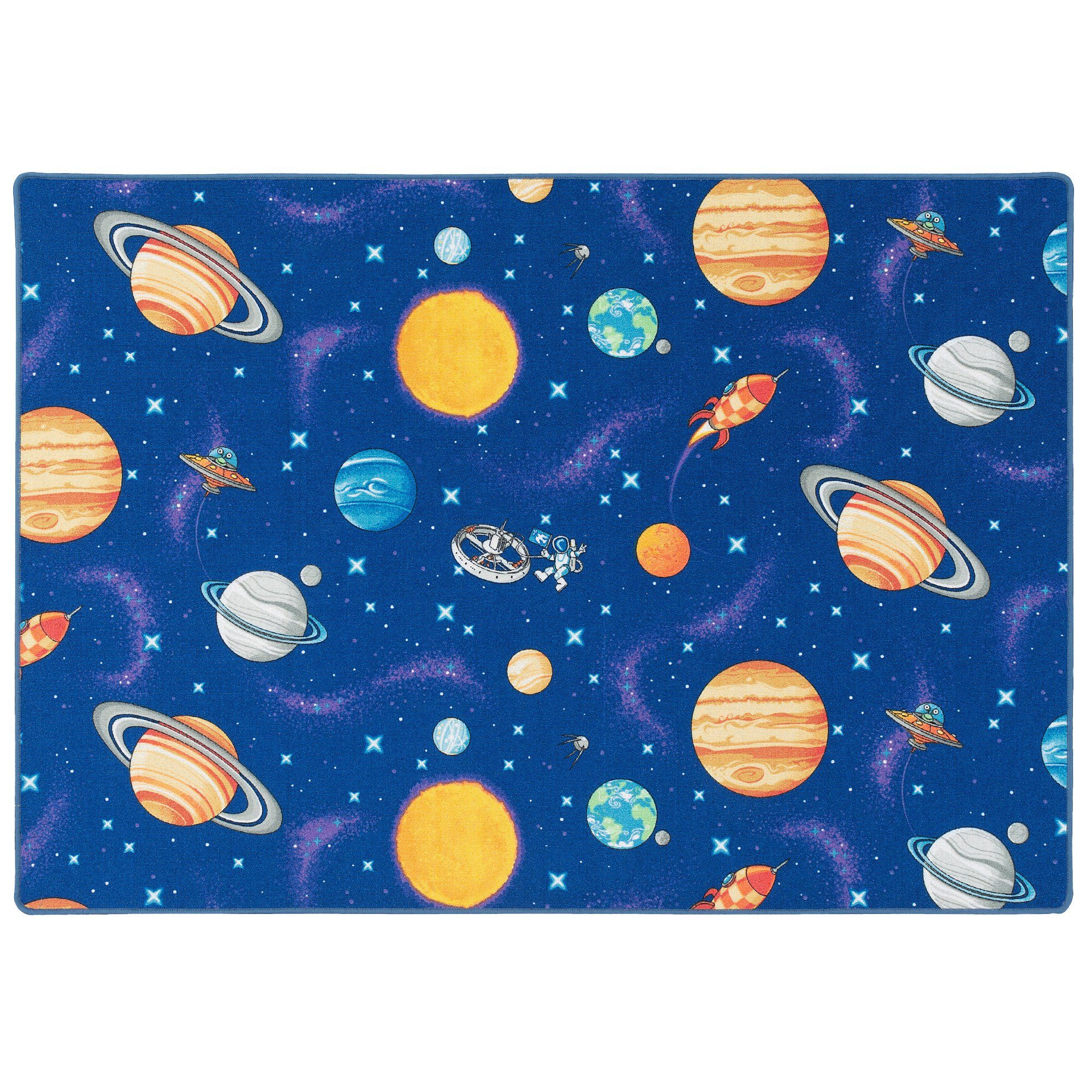 Snapstyle Kinderteppich Kinder Spiel Teppich Weltall, günstig online kaufen