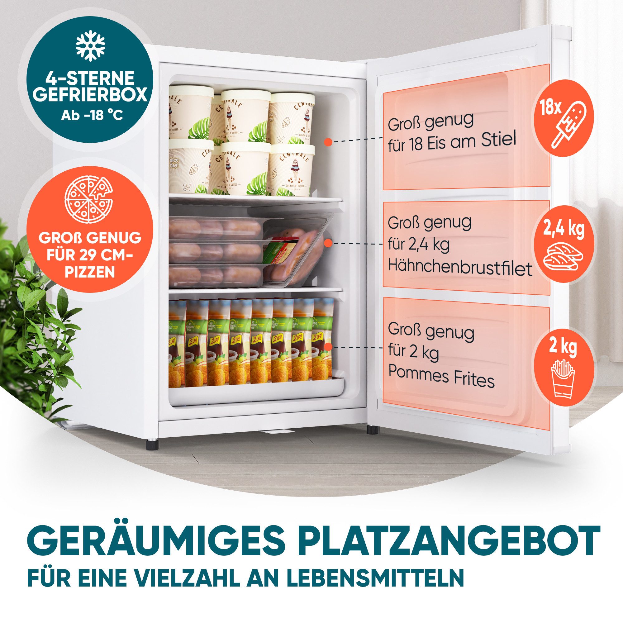 Stillstern Gefrierschrank MGS 42.1, 63.2 cm hoch, 47 cm breit, 4 Sterne Technologie