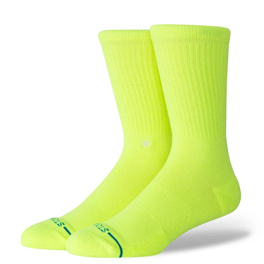 Stance Socken Tagessocke Crew Icon (verstärkte Fersen- und Zehenpartie) neongelb