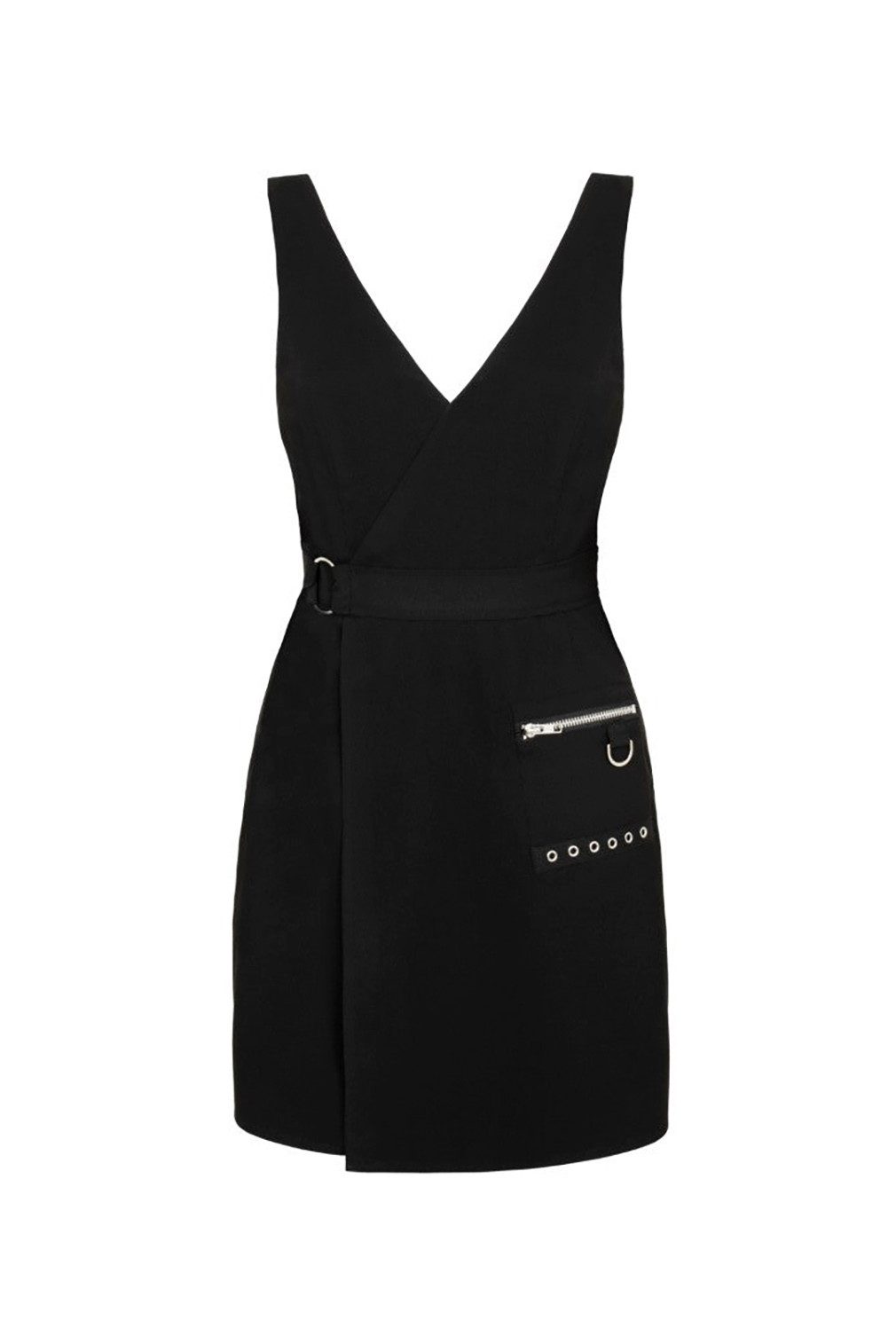 Hell Bunny Minikleid Mallory Pinafore Punk Gothic Goth Wickelkleid