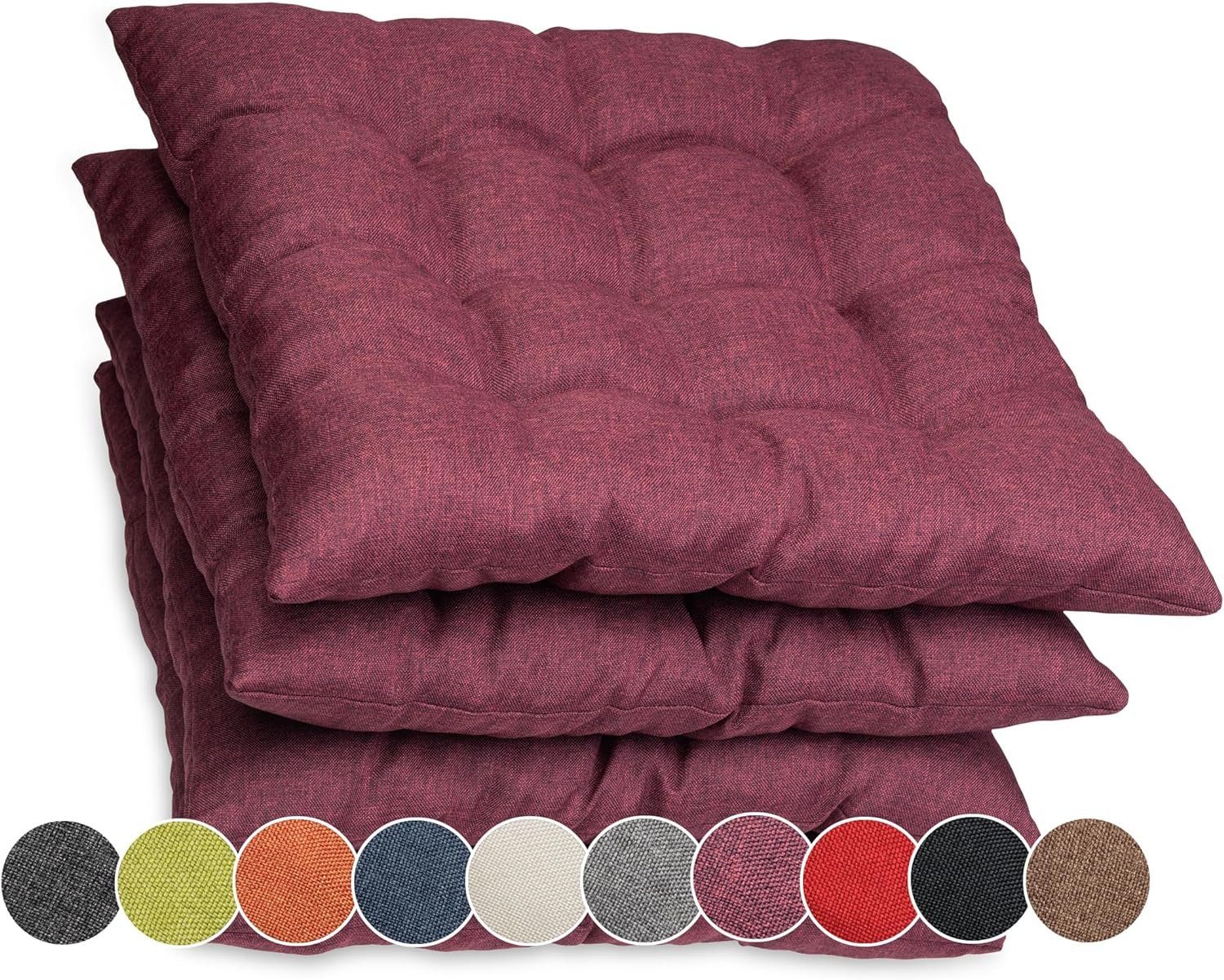 Stuhlkissen Stuhlkissen 4er mit Ontario, Bändern sunnypillow Set Violett