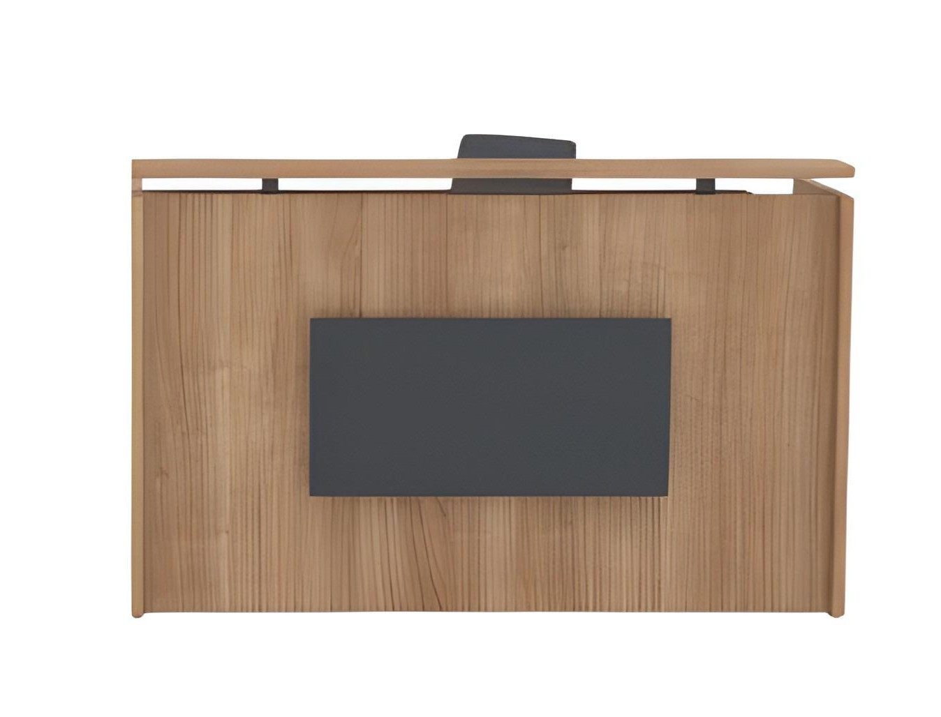 Xlmoebel Empfangstheke XLMOEBEL Empfangstheke in Braun und Schwarz mit Rollcontainer, Made in Europa