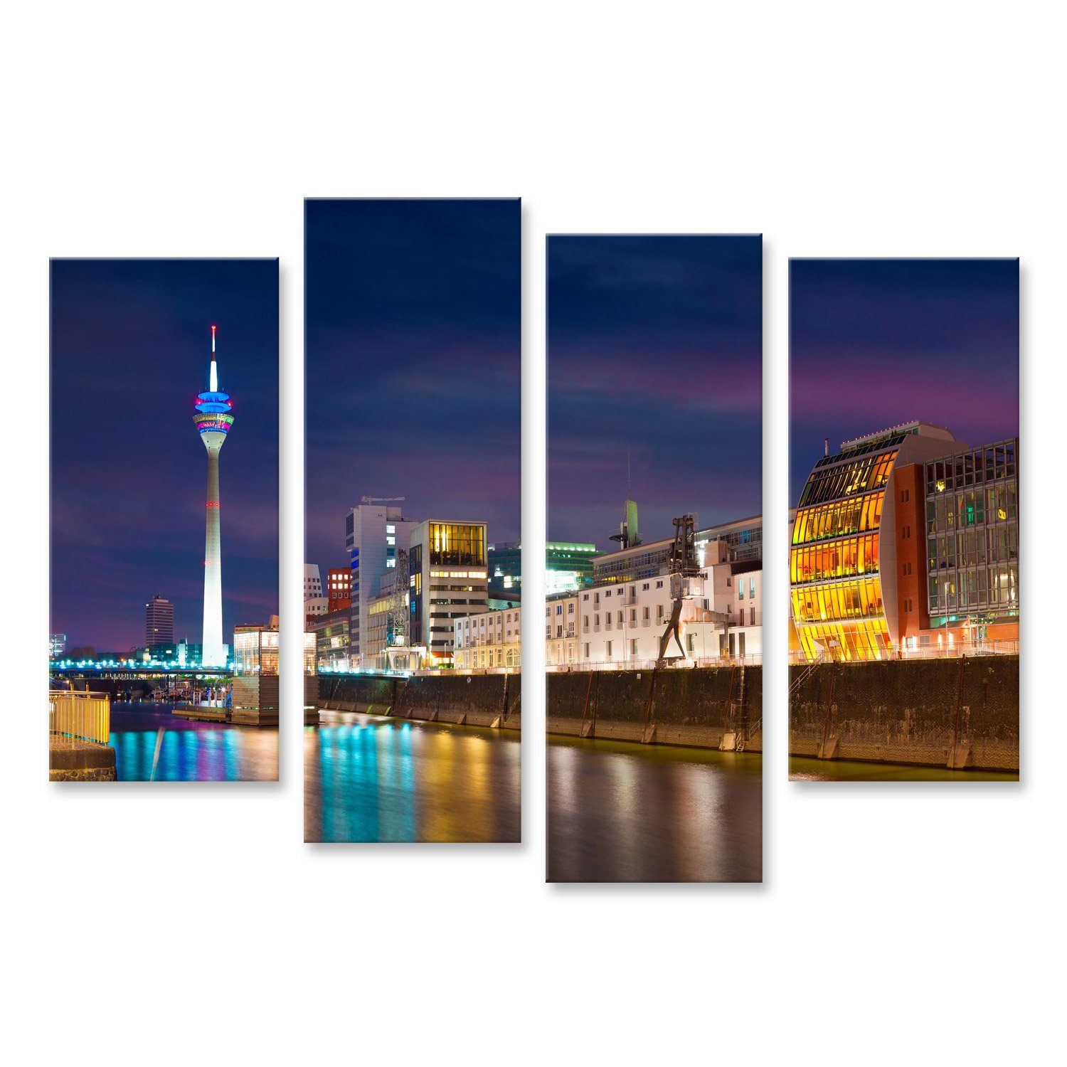 islandburner Leinwandbild Bild auf Leinwand Düsseldorf Rheinturm In Der  Weichen Nachtlicht Nordr