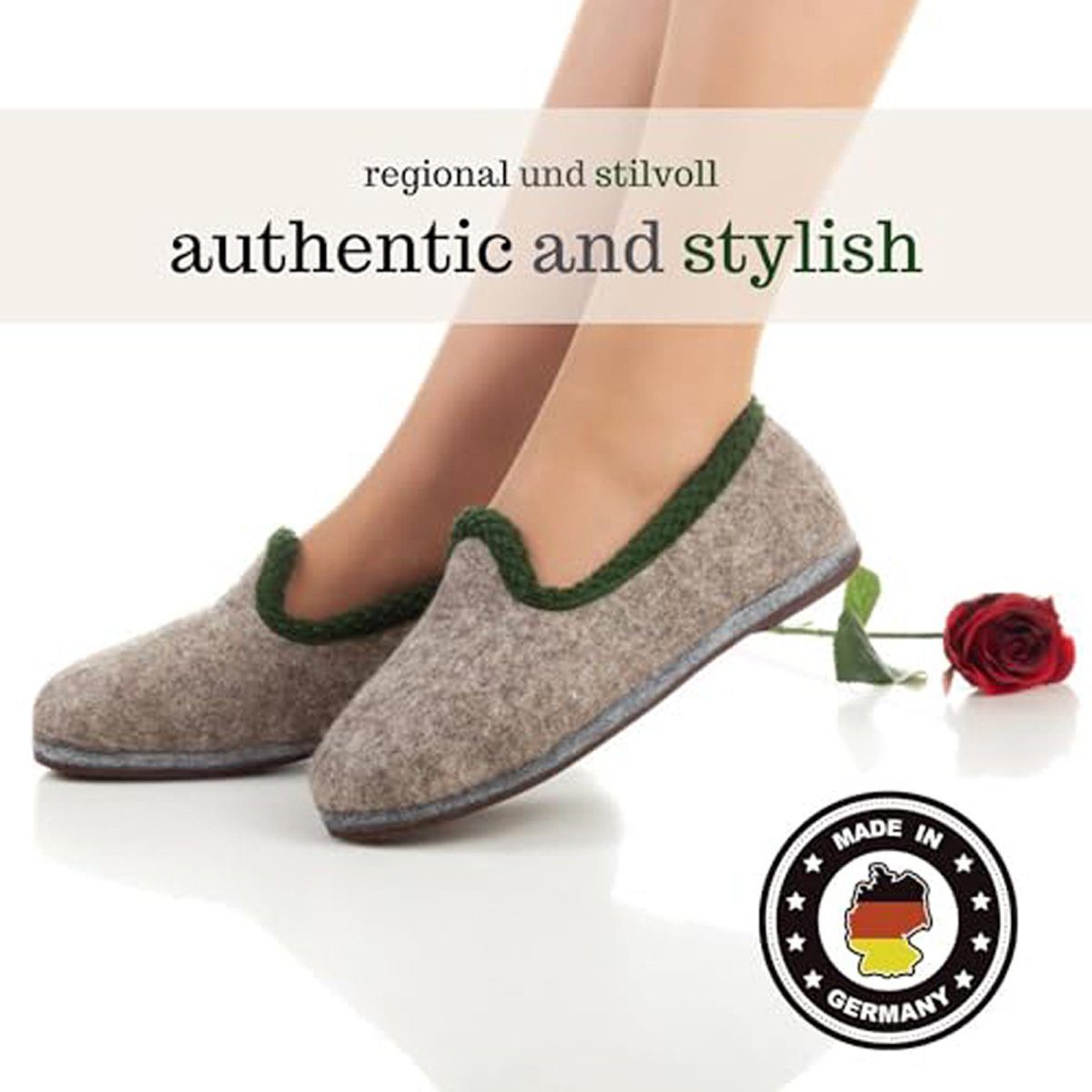 Pantoffelmann Filzhaussschuh Wollmischfilz Herren Damen Filzpantoffel Hausschuh grau Hausschuh (1 Paar) Filzpantoffeln, Gästepantoffel besonders leicht