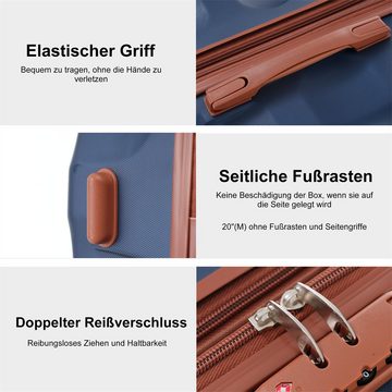 XDeer Hartschalen-Trolley Hartschalen-Koffer Rollkoffer Reisekoffer 20'' Handgepäck, 4 Rollen ABS-Material TSA Zollschloss 36*23*56cm Reisekoffer