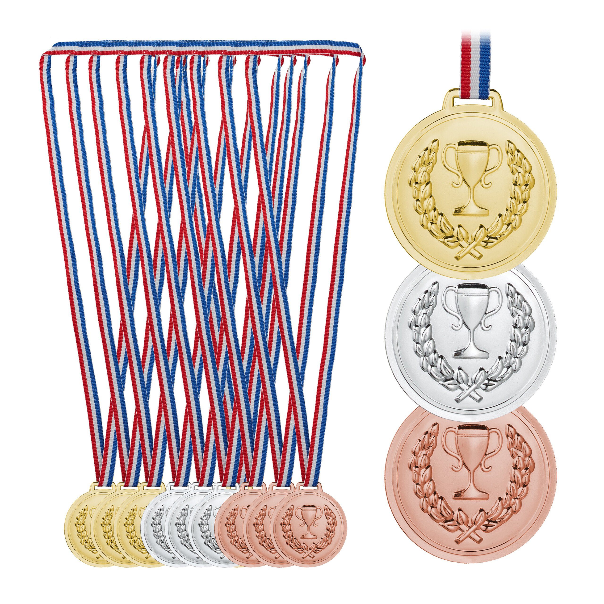 relaxdays Dekoobjekt 12er Set Medaille für Kinder | Deko-Objekte