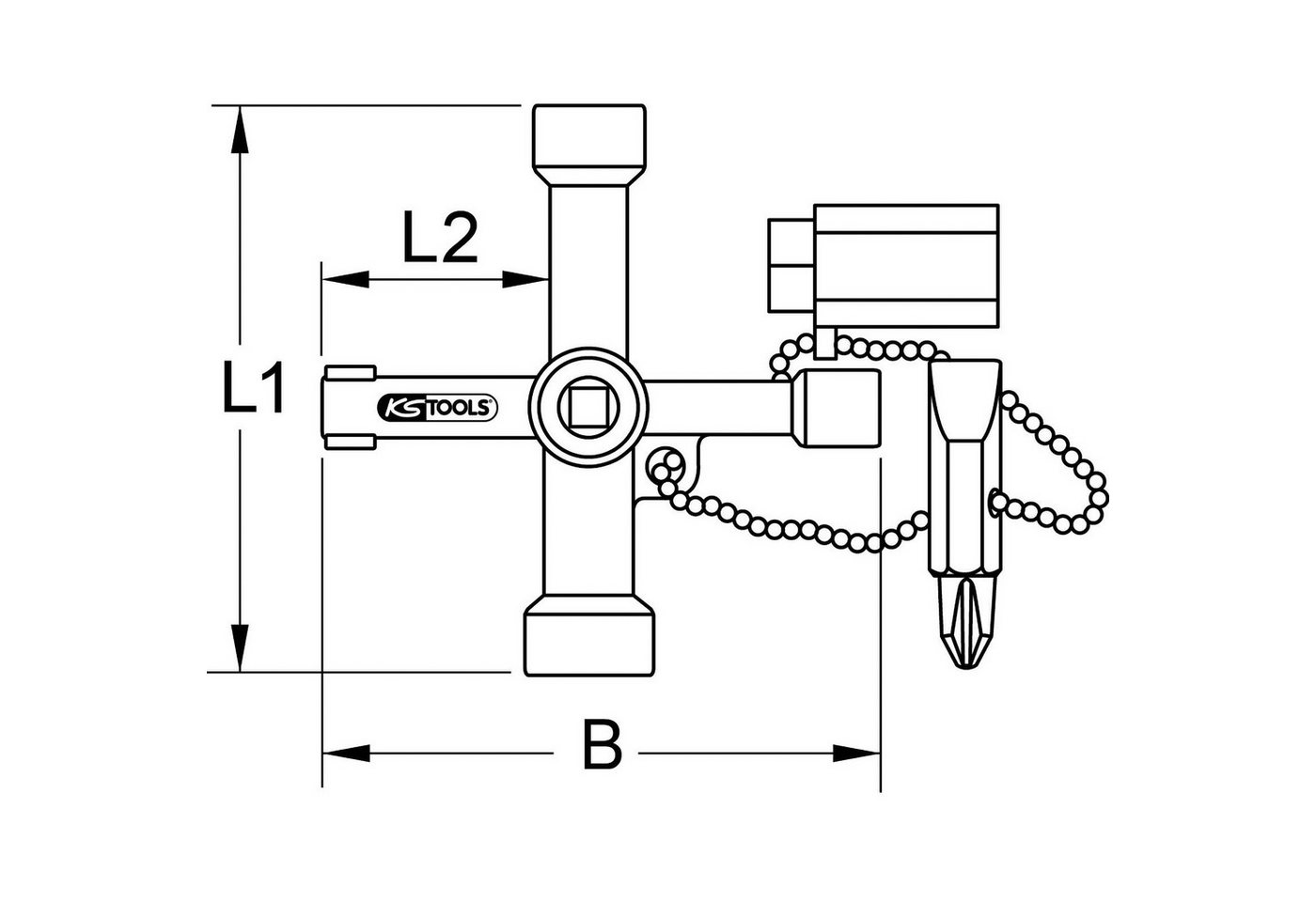 Thumbnail - KS Tools Montagewerkzeug KS TOOLS Universal-Schaltschrankschlüssel 71 mm - 130.1015