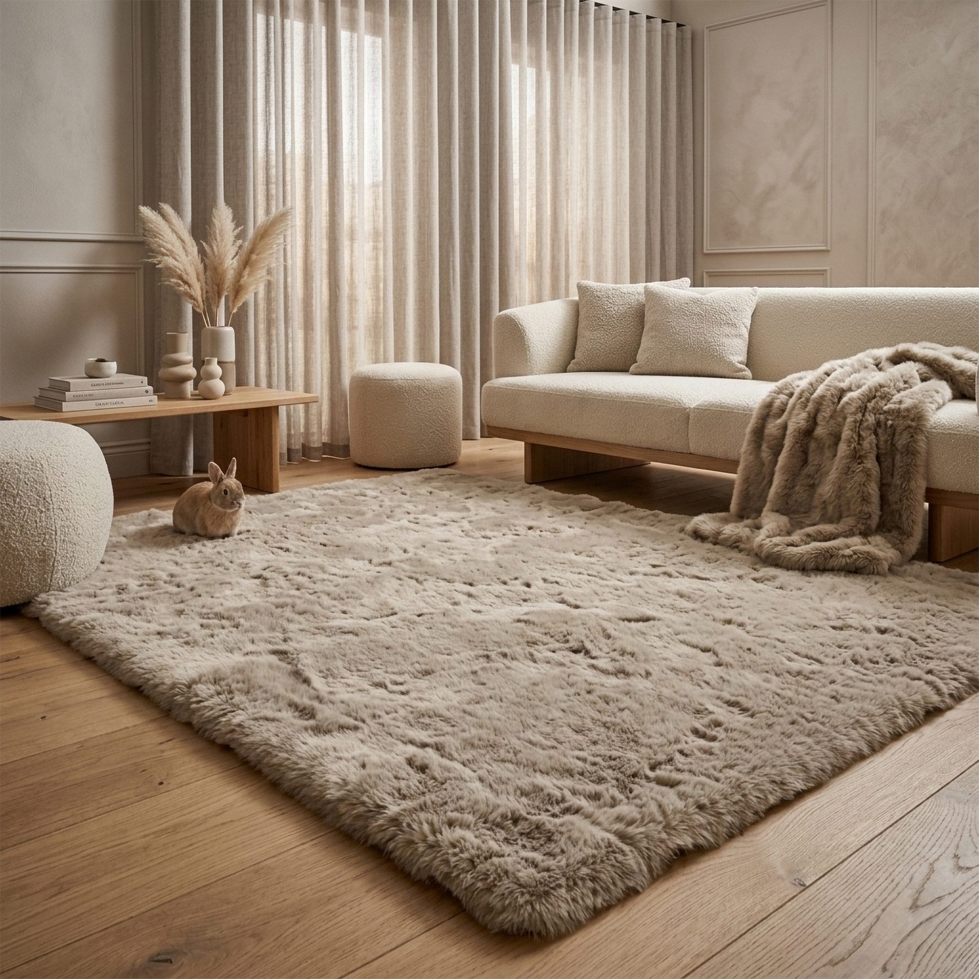 Consilio Concept Fellteppich Teppich Hasenfell Imitat HEAVEN Fell Hochflor rechteckig Höhe: 50 mm