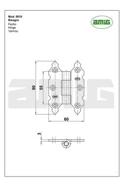 AMIG Möbelbeschlag Schwer Scharniere Vintage Beschläge restaurierungsshop symmetrisch (1 St)