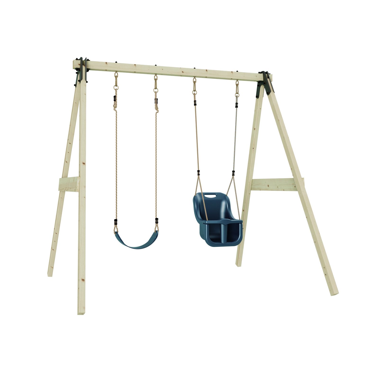 OutdoorToys Schaukelkombination Schaukel Lilie, aus Holz in Marineblau