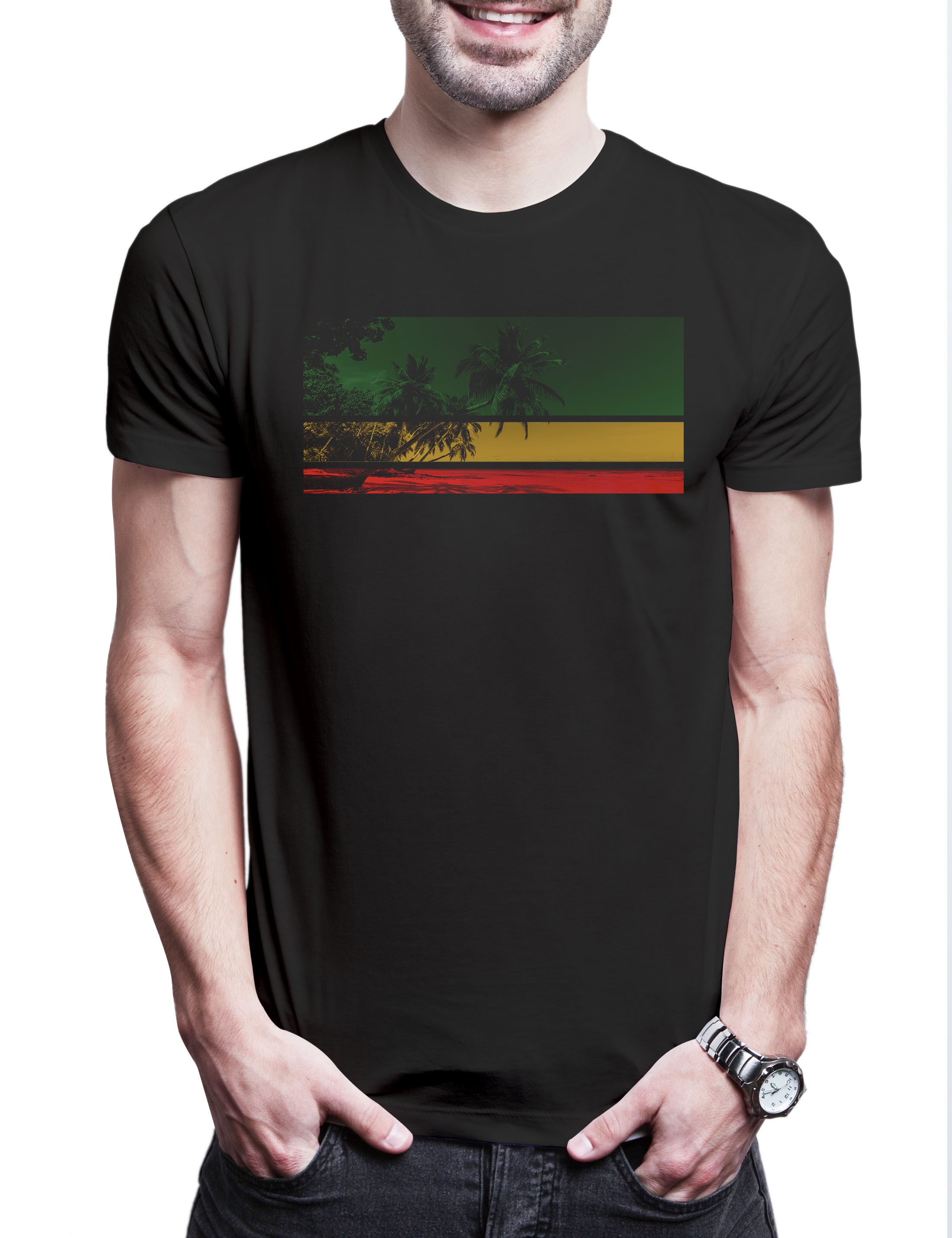 Urban Backwoods Print-Shirt Reggae Palm Beach Herren T-Shirt Reggae Reggaefari Jah (1-tlg) Babylon Haile Selassie Jamaica