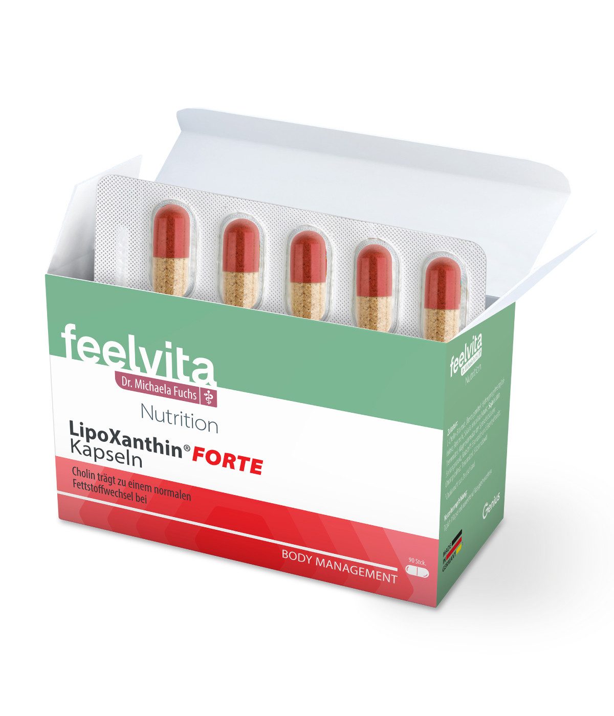 Genius Feelvita Nutrition LipoXanthin® Forte Kapseln Kapseln, 90 Kapseln à, ausgewählte Mikronährstoffe mit funktionellen Pflanzenbestandteilen