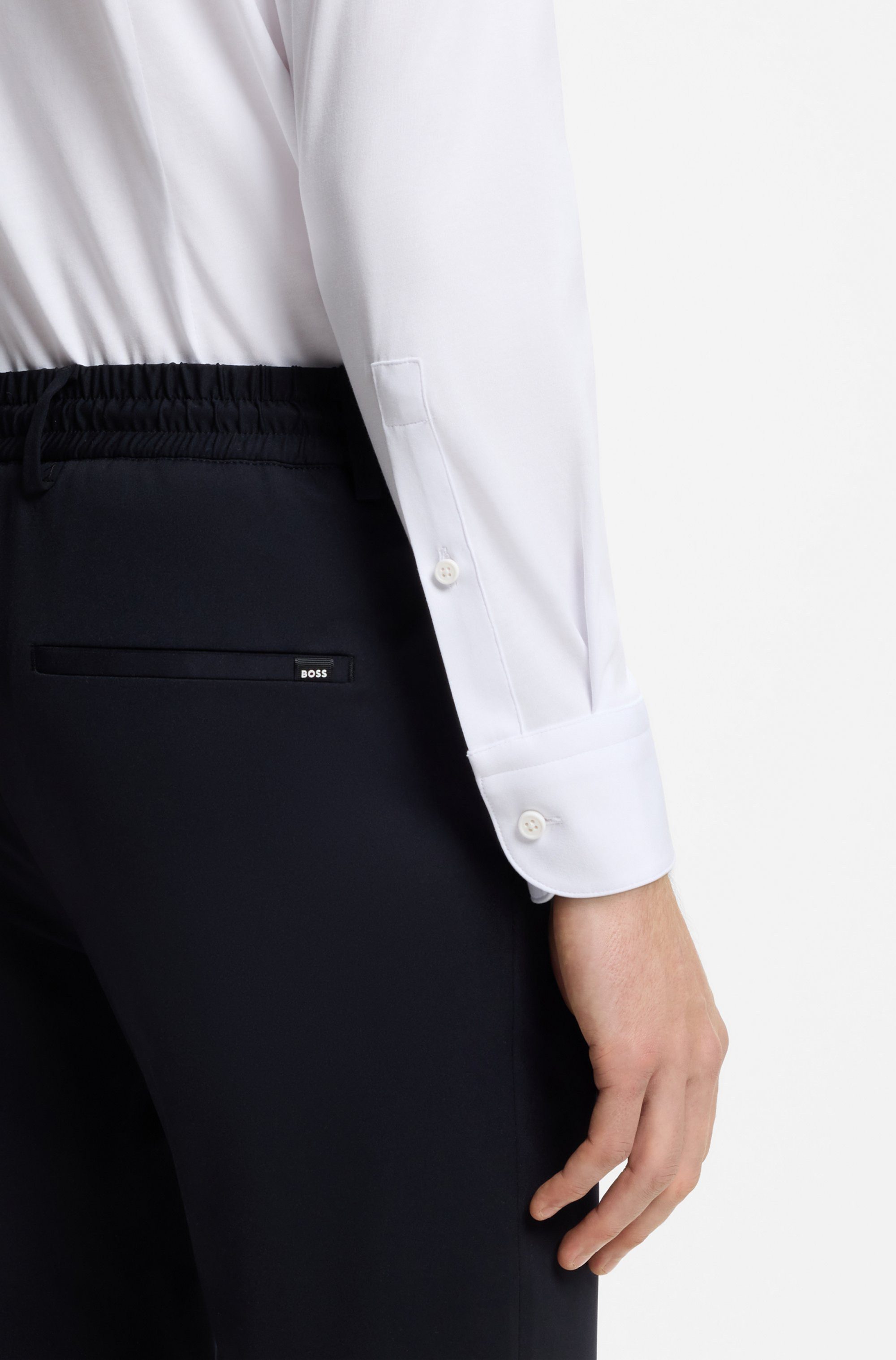 BOSS Businesshemd HANK Kentkragen, Slim Fit, Baumwoll-Mix mit Performance-Stretch