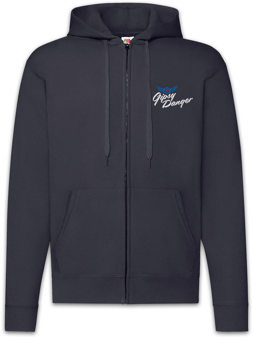 Sweatjacke Vintage Gipsy Danger Logo Zipper Hoodie Del Toro Kaiju Pacific Rim