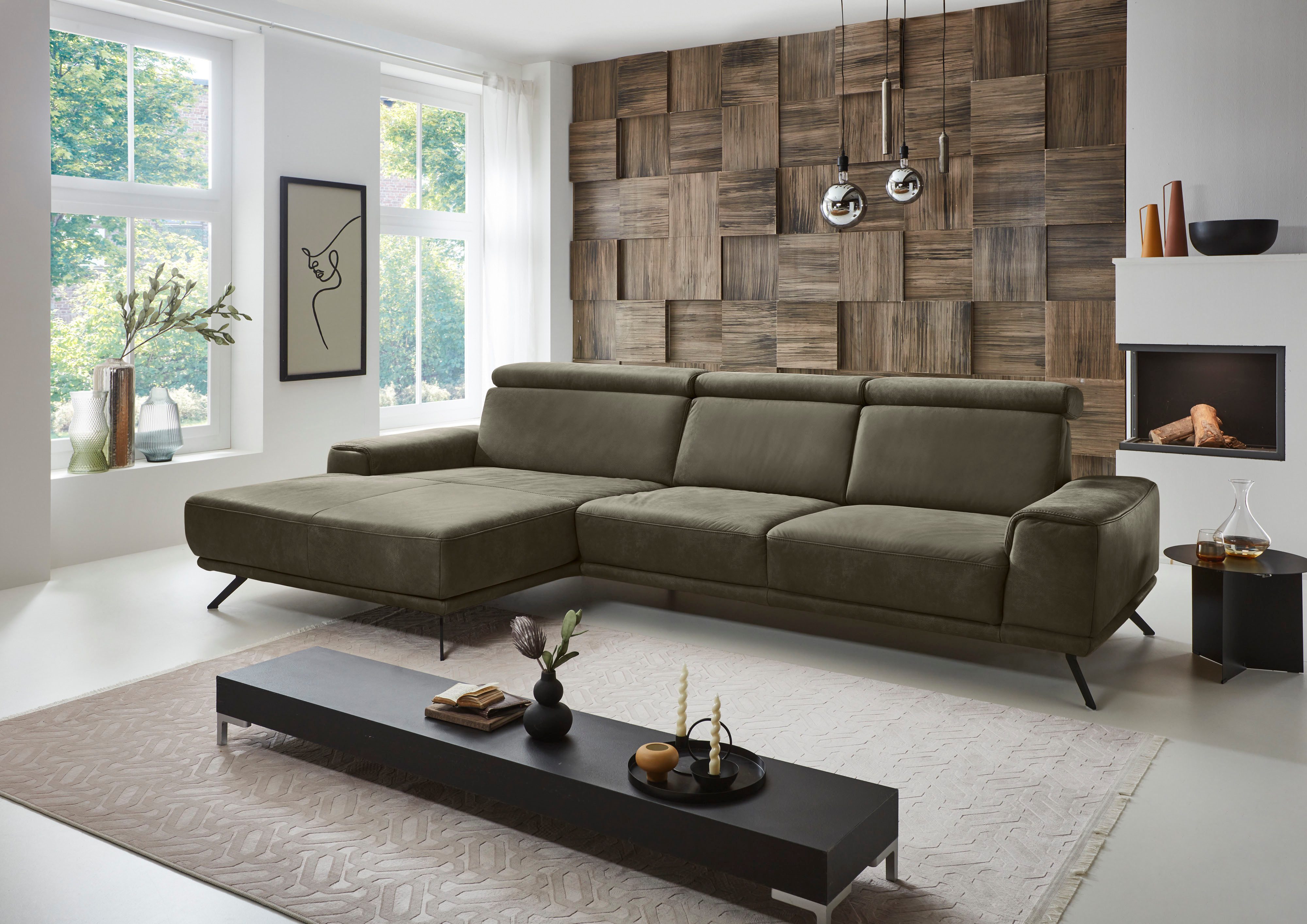 Die PlanBar Ecksofa PN-EM22041 L-Form, wahlweise motorisches Canape oder Sitztiefenverstellung