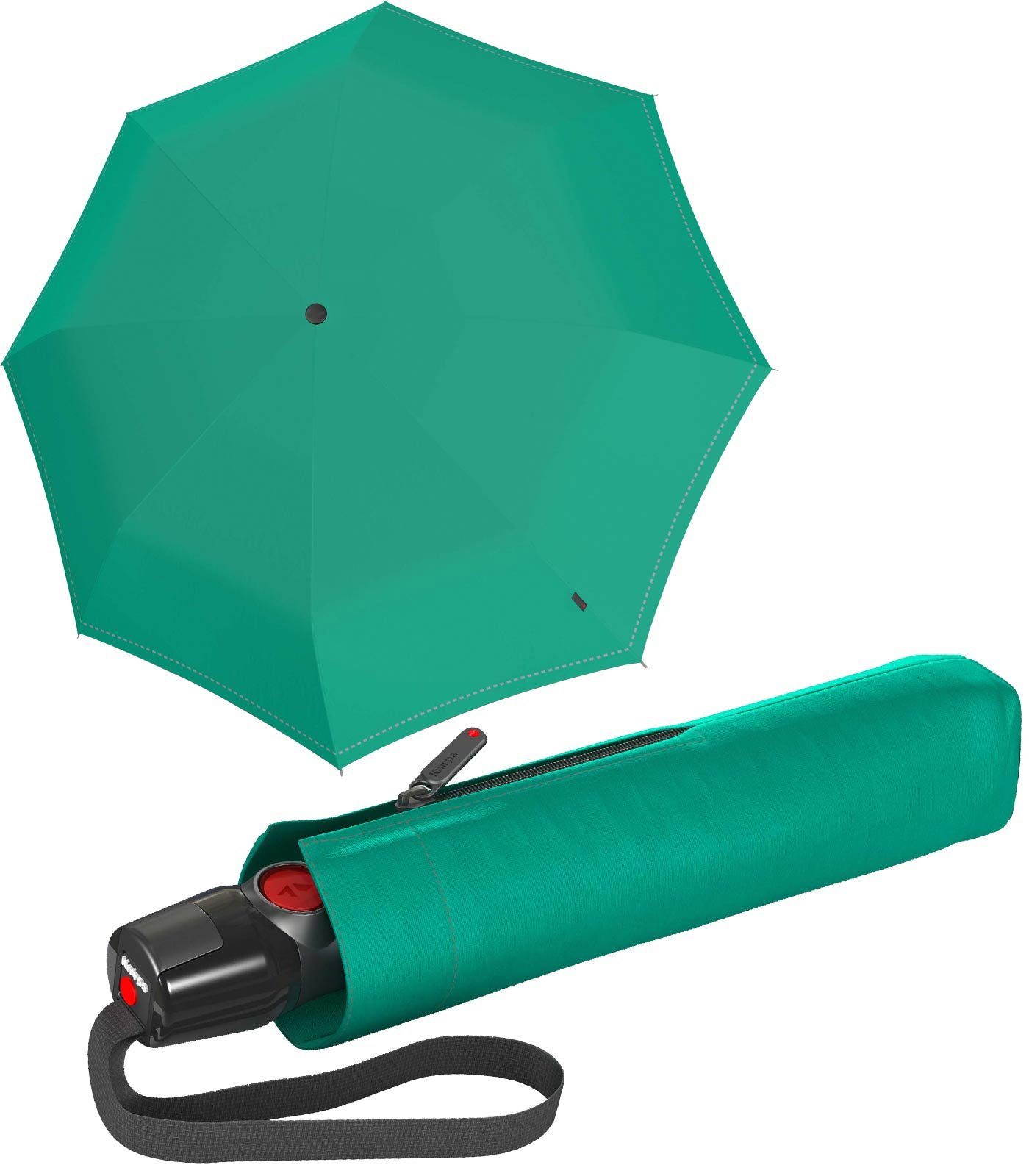 Knirps® Taschenregenschirm T.200 Duomatic Auf-Zu-Automatik UV Protection, stabil, sturmfest mit Sonnenschutz mint