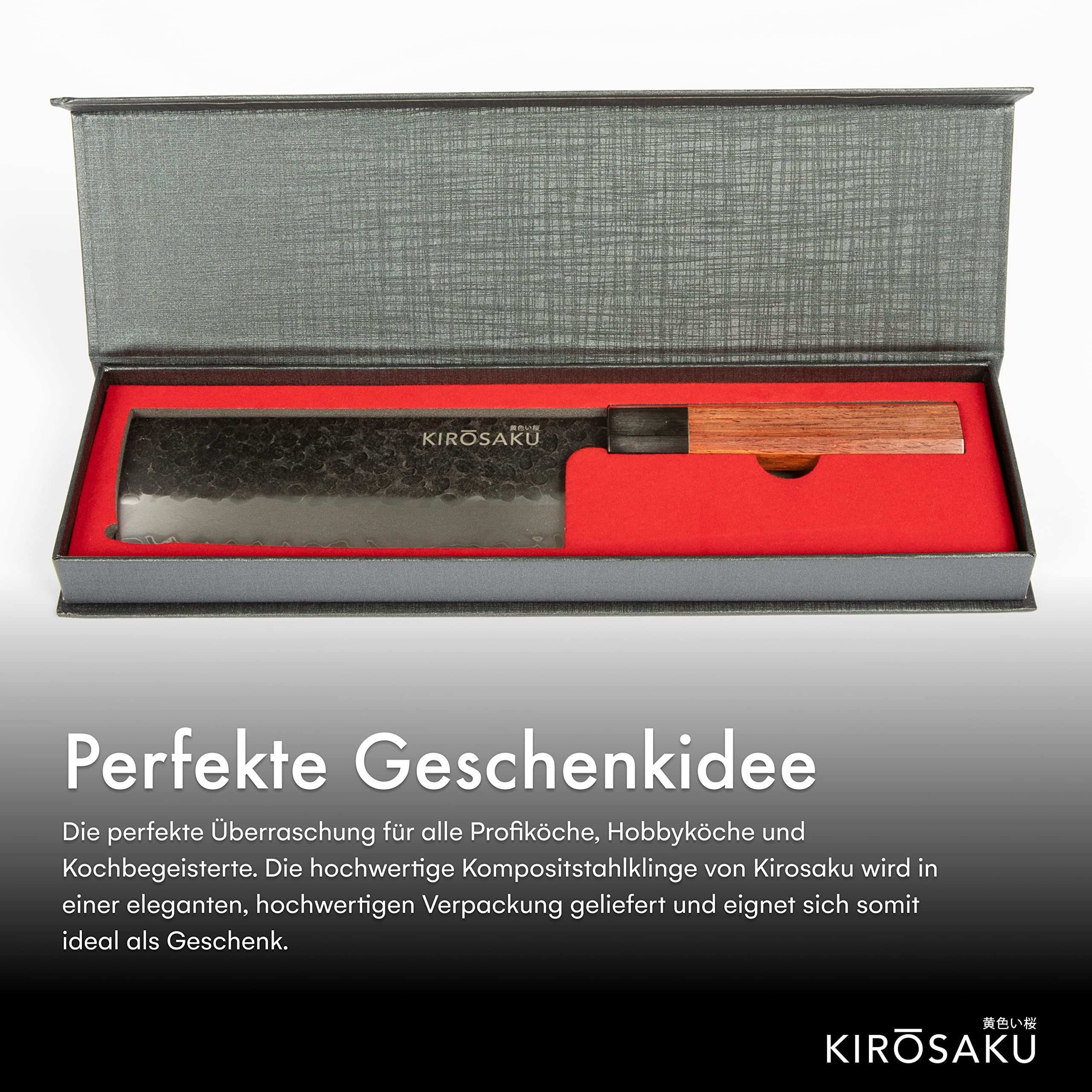 Kirosaku Asiamesser Japanisches Messerset 32cm - Cm Holzgriff, Ii. 17 Stahl & Hellbraun 3-lagiger