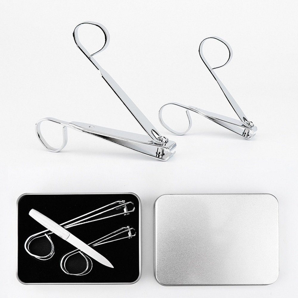 COOL-i ® Nagelknipser Nagelknipser Set – 3-teilig mit extra großen Ringgriffen – ergonomisch, 3-tlg, rutschfest & ideal zum präzisen Schneiden dicker Nägel