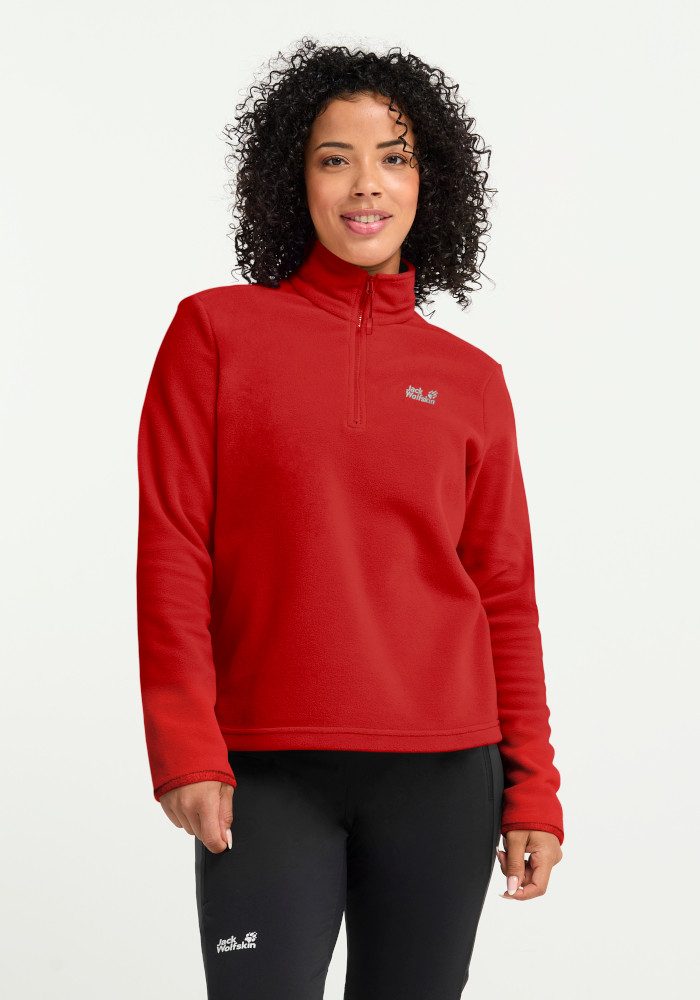 Jack Wolfskin Stehkragenpullover TAUNUS 100 HZ W Fleecepullover, Halfzip-Reißverschluss, Stehkragen