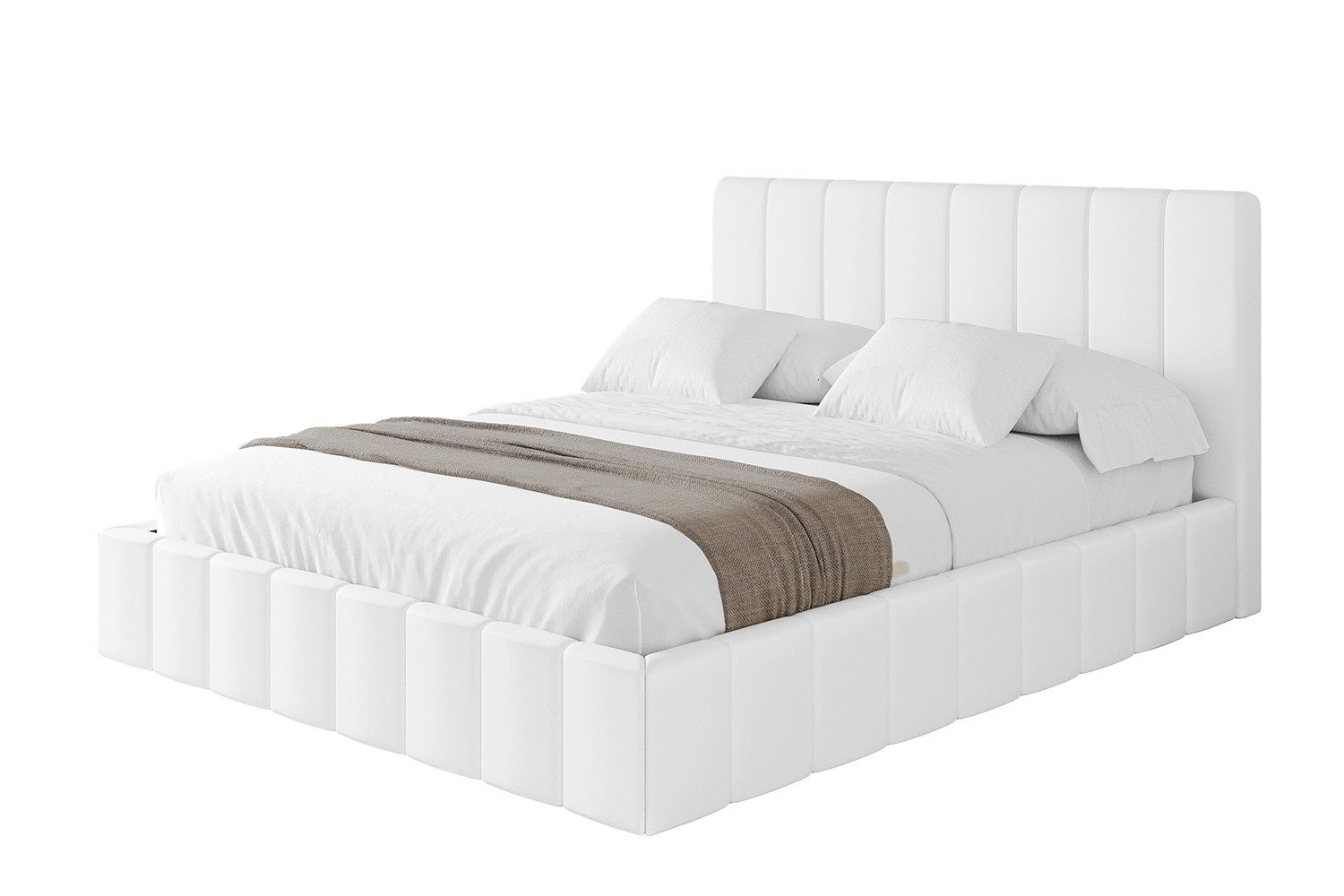 ALTDECOR Polsterbett FINO (Polsterbett mit Bettkasten und Lattenrost, Boxbett ohne Matratze), Doppelbett mit Stauraum, Bett mit Kopfteil