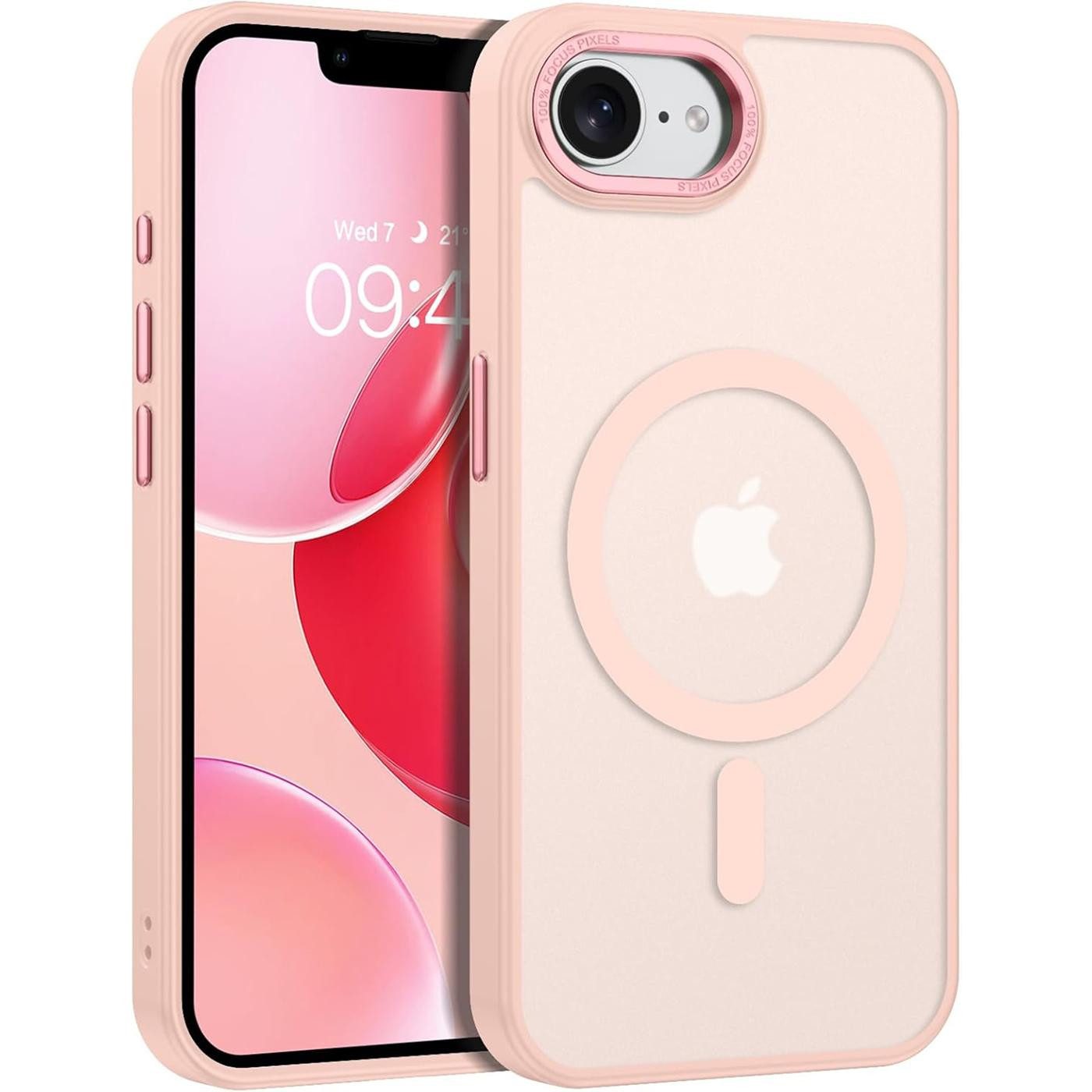 CoolGadget Handyhülle Magnet Hülle für iPhone 16e Schutzhülle mit Metall Kamerarahmen 6,1 Zoll, magnetisches Schutzcase Matt Stoßfest kompatibel mit Magsafe Zubehör