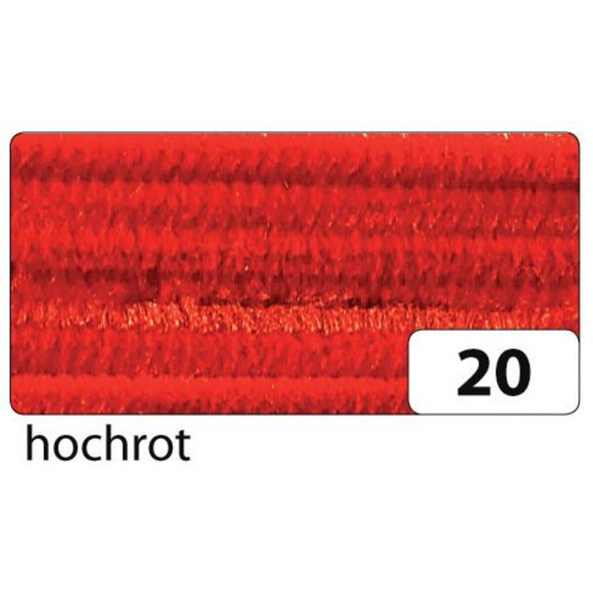 Folia Bastelfilz Chenilledraht - 8 mm 10 Stück hochrot.